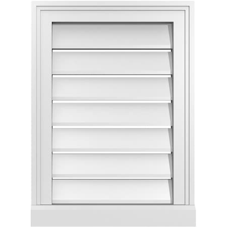 Ekena Millwork Vertical Surface Mount PVC Gable Vent: Functional, w/ 2"W x 2"P Brickmould Sill Frame, 16"W x 22"H GVPVE16X2203SF